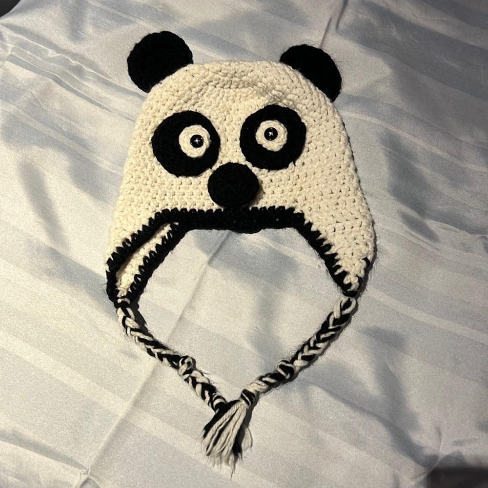 Panda knitted hat